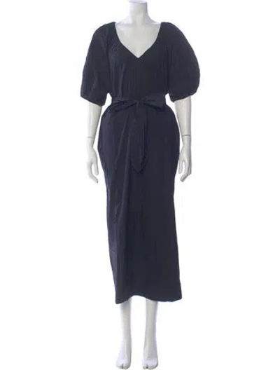 Pre-owned Mara Hoffman V-neck Long Dress W/ Tags In Blue