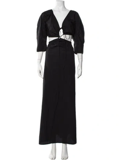 Pre-owned Mara Hoffman V-neck Long Dress W/ Tags In Blue