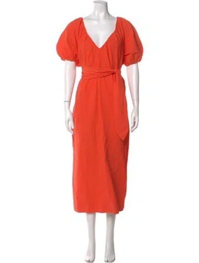 Pre-owned Mara Hoffman V-neck Long Dress W/ Tags In Orange