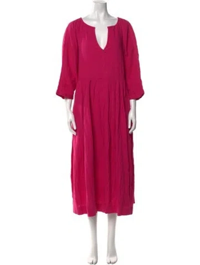 Pre-owned Mara Hoffman V-neck Long Dress W/ Tags In Pink