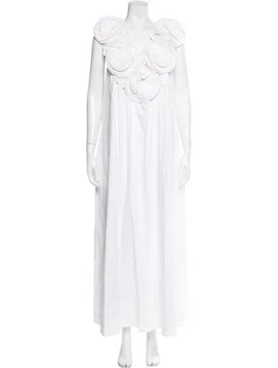 Pre-owned Mara Hoffman V-neck Long Dress W/ Tags In White