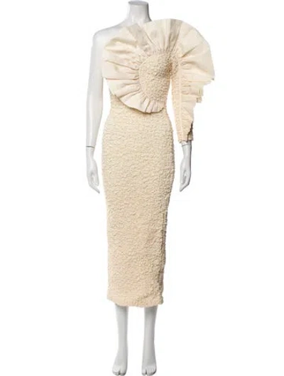 Pre-owned Mara Hoffman V-neck Long Dress In White