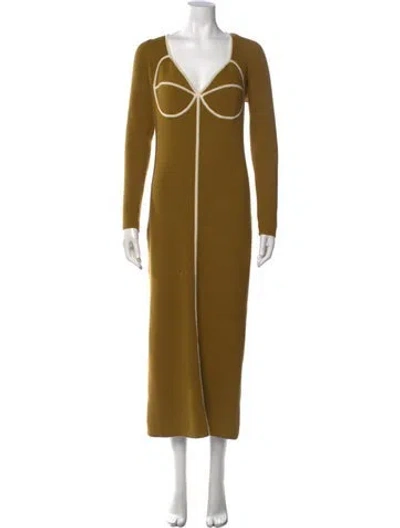 Pre-owned Mara Hoffman V-neck Long Dress In Yellow