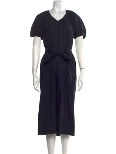 Pre-owned Mara Hoffman V-neck Midi Length Dress In Blue