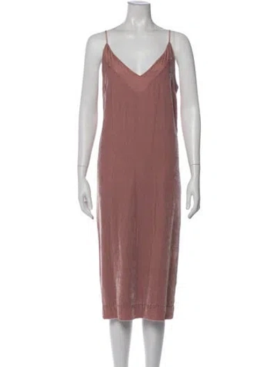 Pre-owned Mara Hoffman V-neck Midi Length Dress In Pink