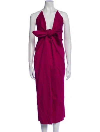 Pre-owned Mara Hoffman V-neck Midi Length Dress W/ Tags In Purple