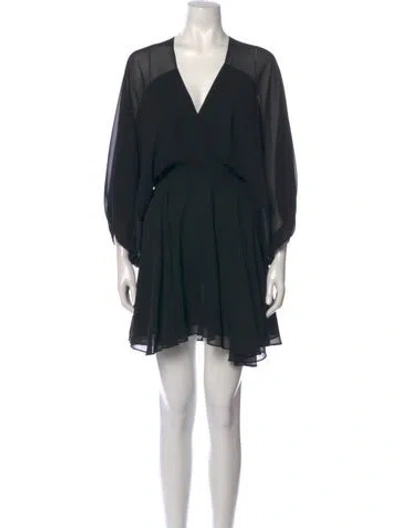 Pre-owned Mara Hoffman V-neck Mini Dress In Black