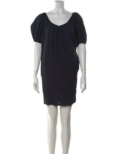 Pre-owned Mara Hoffman V-neck Mini Dress In Black
