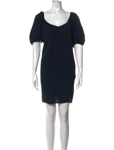 Pre-owned Mara Hoffman V-neck Mini Dress In Black