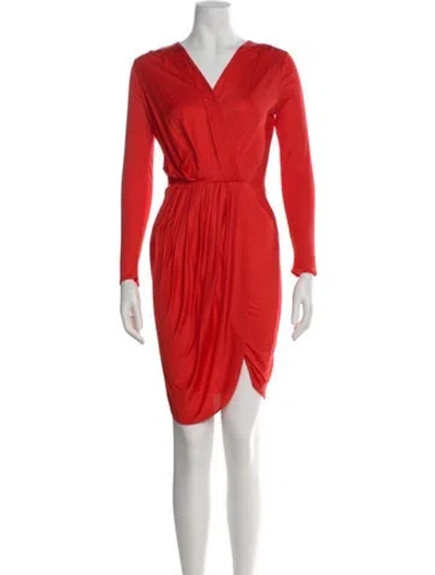 Pre-owned Mara Hoffman V-neck Mini Dress In Red