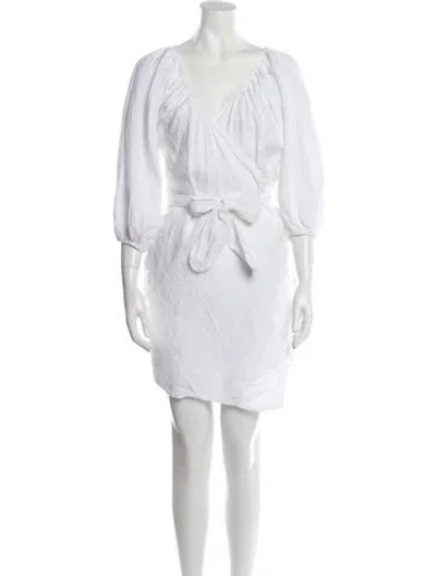 Pre-owned Mara Hoffman V-neck Mini Dress In White