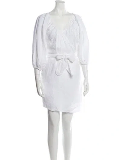 Pre-owned Mara Hoffman V-neck Mini Dress In White