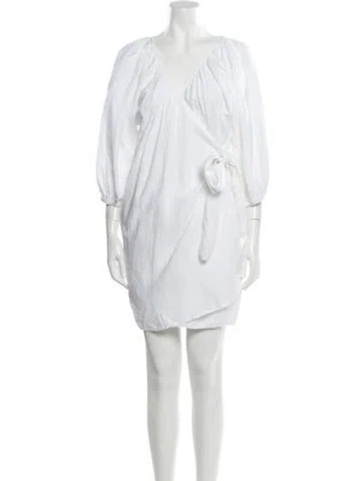 Pre-owned Mara Hoffman V-neck Mini Dress In White