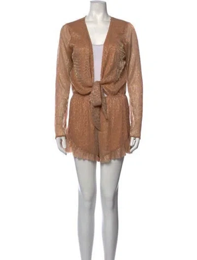 Pre-owned Mara Hoffman V-neck Romper In Orange