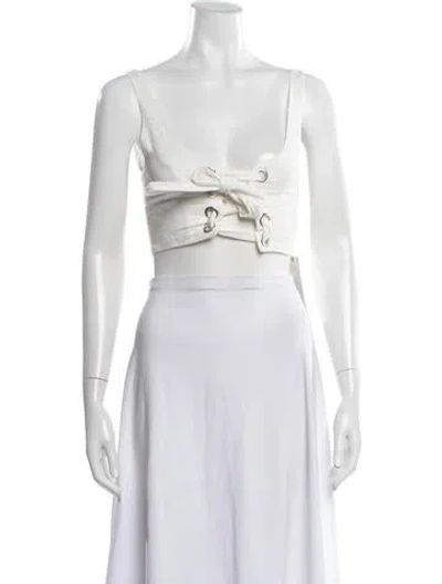 Pre-owned Mara Hoffman V-neck Sleeveless Crop Top In Pink