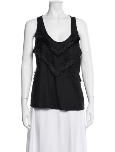 Pre-owned Mara Hoffman V-neck Sleeveless Top In Black