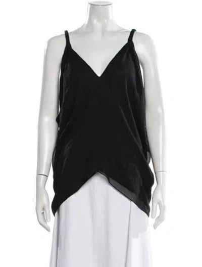 Pre-owned Mara Hoffman V-neck Sleeveless Top In Black