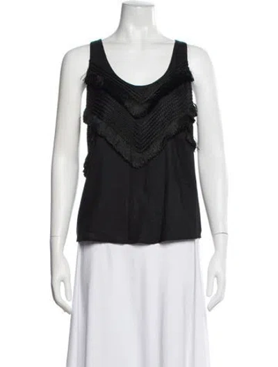 Pre-owned Mara Hoffman V-neck Sleeveless Top In Black