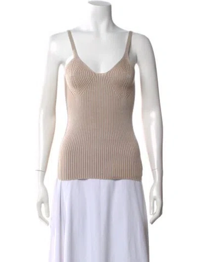Pre-owned Mara Hoffman V-neck Sleeveless Top In Neutral