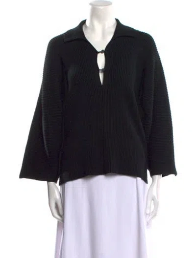 Pre-owned Mara Hoffman V-neck Sweater In Black