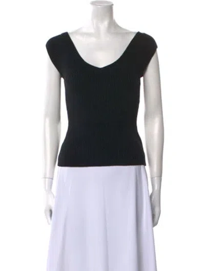 Pre-owned Mara Hoffman V-neck Sweater In Black