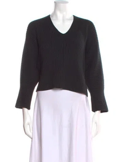 Pre-owned Mara Hoffman V-neck Sweater In Black