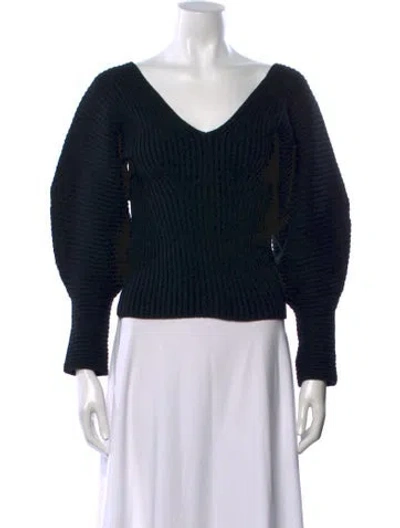Pre-owned Mara Hoffman V-neck Sweater In Black