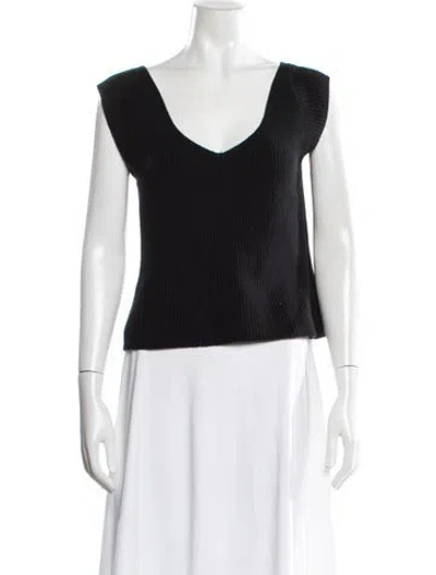 Pre-owned Mara Hoffman V-neck Sweater In Black
