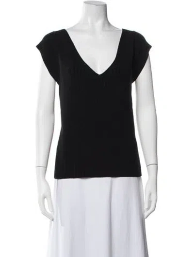 Pre-owned Mara Hoffman V-neck Sweater In Black