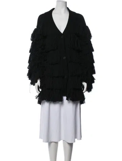 Pre-owned Mara Hoffman V-neck Sweater In Black