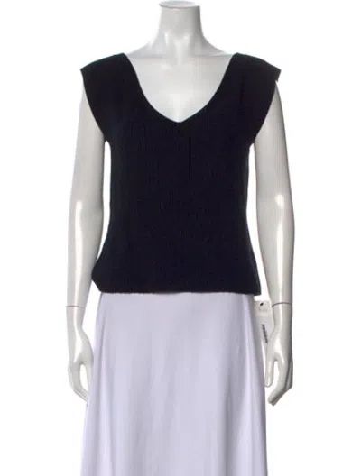 Pre-owned Mara Hoffman V-neck Sweater In Black