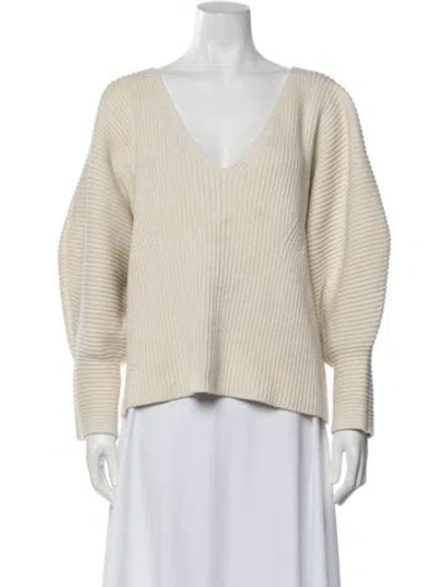 Pre-owned Mara Hoffman V-neck Sweater In Blue