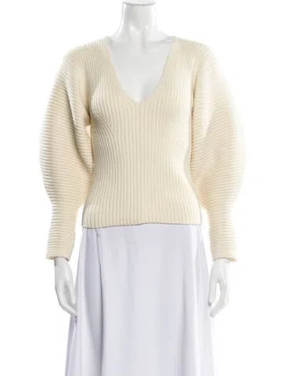 Pre-owned Mara Hoffman V-neck Sweater In Neutral