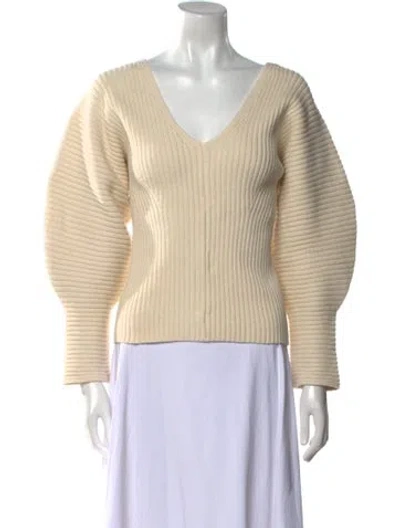 Pre-owned Mara Hoffman V-neck Sweater In Neutral