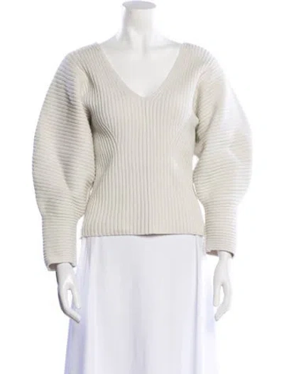 Pre-owned Mara Hoffman V-neck Sweater In Neutral