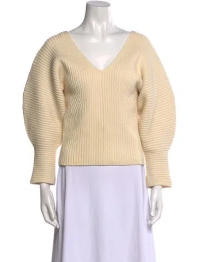 Pre-owned Mara Hoffman V-neck Sweater In Neutral