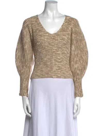 Pre-owned Mara Hoffman V-neck Sweater In Neutral