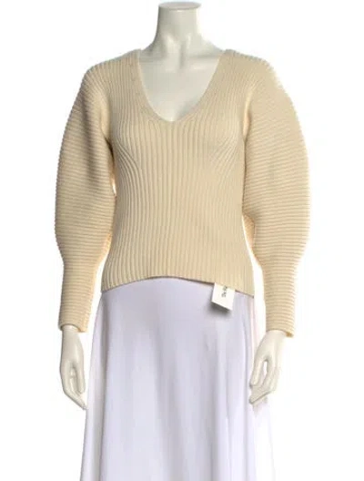 Pre-owned Mara Hoffman V-neck Sweater In Neutral