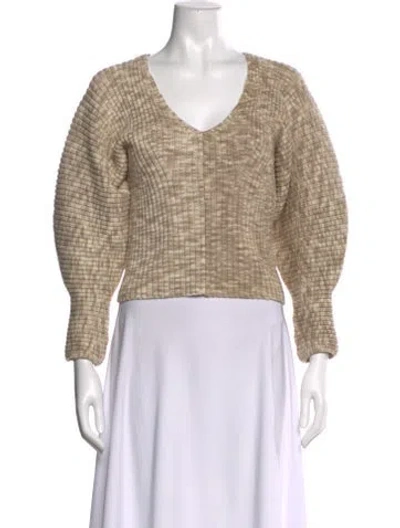Pre-owned Mara Hoffman V-neck Sweater In Neutral