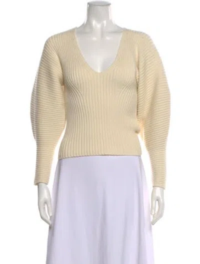 Pre-owned Mara Hoffman V-neck Sweater In Neutral