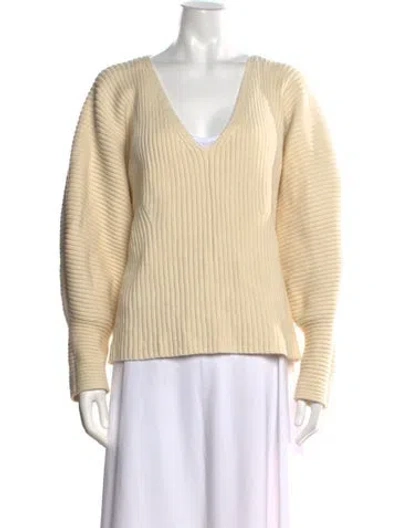 Pre-owned Mara Hoffman V-neck Sweater In Neutral