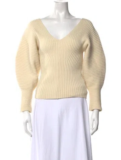 Pre-owned Mara Hoffman V-neck Sweater In Neutrals