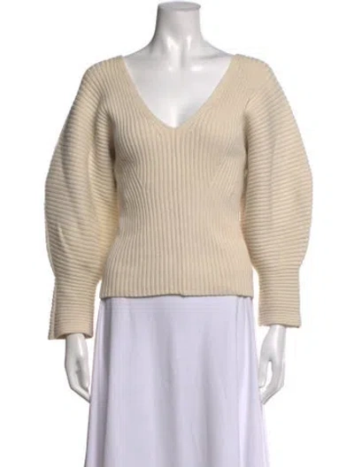 Pre-owned Mara Hoffman V-neck Sweater In Neutrals