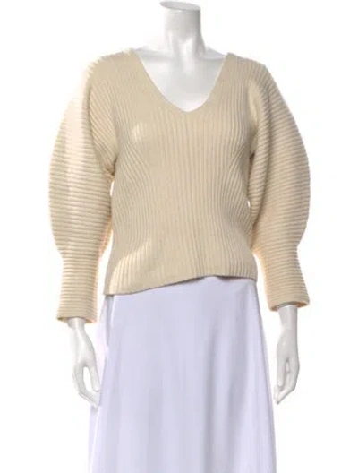 Pre-owned Mara Hoffman V-neck Sweater In Neutrals