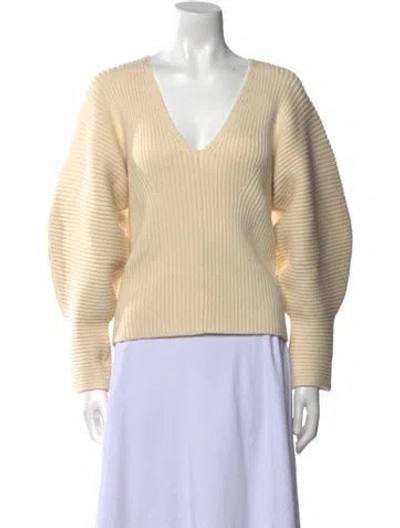 Pre-owned Mara Hoffman V-neck Sweater W/ Tags In Neutral