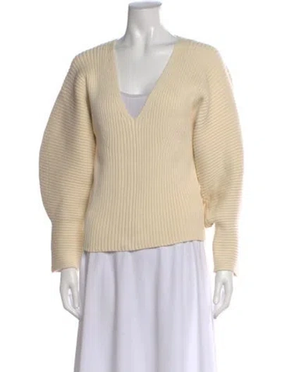 Pre-owned Mara Hoffman V-neck Sweater W/ Tags In Neutral