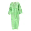 Mara Hoffman Checked Midi Dress In Green