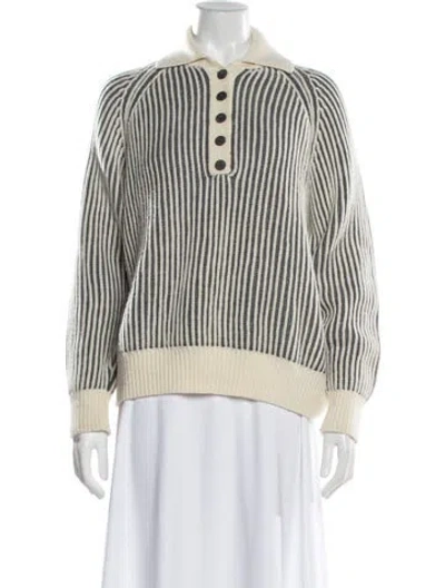 Pre-owned Mara Hoffman Wool Striped Sweater In Neutral