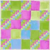 Maraethra Women's Ascending Grid Cotton Square Scarf Green Pink