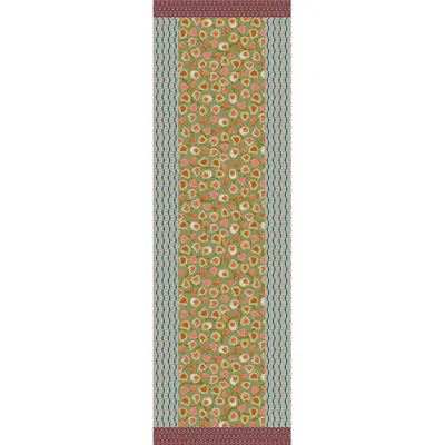 Maraethra Women's Grow Your Heart Silk Cotton Long Scarf Olive Mix In Green